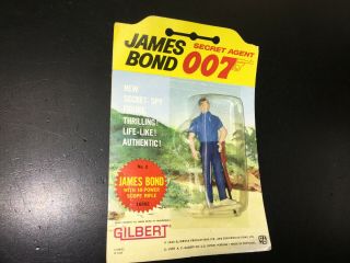 Vintage James Bond 007 Figure Nip Moc W Scope Rifle Gun Gilbert 1965 2 16502