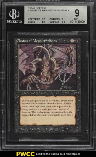 1994 Magic The Gathering Mtg Legends Chains Of Mephistopheles R K Bgs 9 (pwcc)