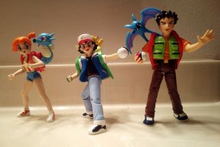 Nintendo Pokemon Deluxe Trainer Pocket Monster Ash,  Brock & Misty Figure Hasbro