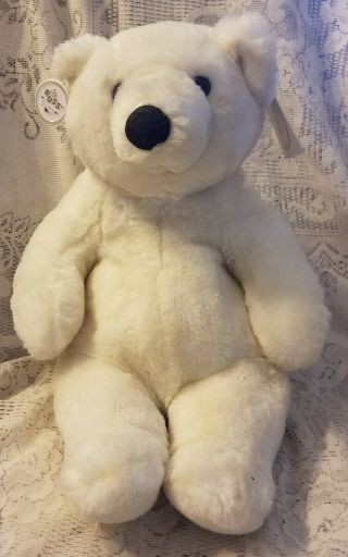 Russ Caress Soft Pet Snowy White Plush Teddy Bear Stuffed Animal Tag 12 " 435