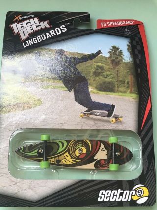 Tech Deck Longboard " Sector Nine " Finger Skateboards Rare Lady