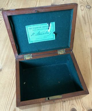 Antique Jaques Chess Box,  Circa 1870 - 1890