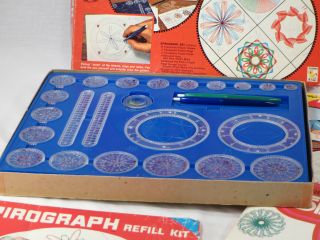 1967 Kenner Spirograph & 4 Refill Kits w/ Designs Fun Artistic Creative 3