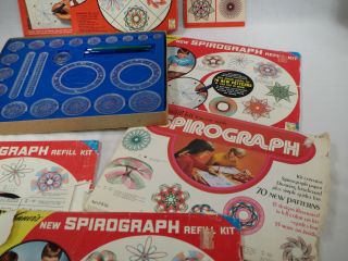1967 Kenner Spirograph & 4 Refill Kits w/ Designs Fun Artistic Creative 4