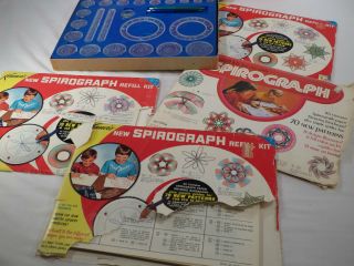 1967 Kenner Spirograph & 4 Refill Kits w/ Designs Fun Artistic Creative 5
