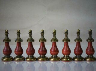 VINTAGE ITALIAN CHESS SET WOOD AND METAL Q 103 mm AND CHESS BOARD 4
