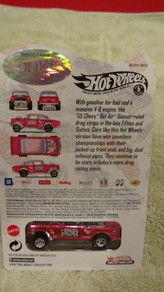 THE Hot Wheels RLC CANDY STRIPER Pink 55 Chevy Bel Air Gasser 908/4000 4