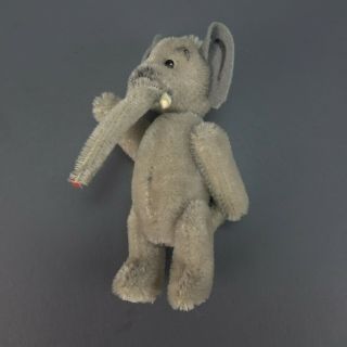 Rare Small Steiff? Mohair Elephant - Tail Moves The Trunk - No Tag