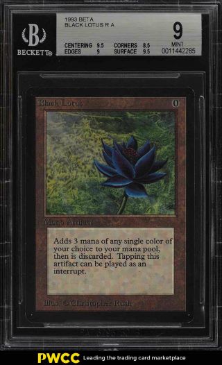 1993 Magic The Gathering Mtg Beta Black Lotus R A Bgs 9 (pwcc)