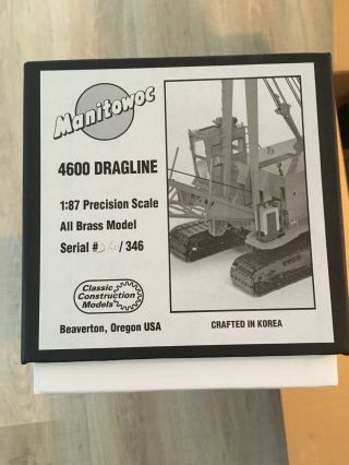 Classic Construction Models 1:87 Precision Scale Manitowoc 4600 Dragline