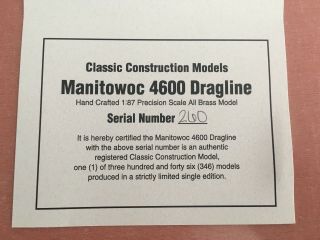 Classic Construction Models 1:87 Precision Scale Manitowoc 4600 Dragline 5