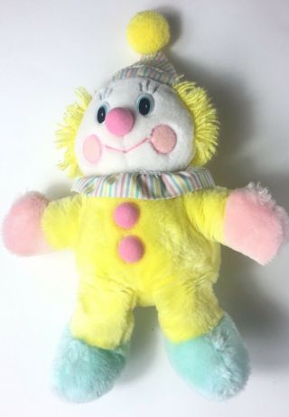 Dakin 1984 Stuffed Plush Pastel Clown Baby Toy Musical Wind Up