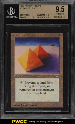 1993 Magic The Gathering Mtg Arabian Nights Pyramids U2 A Bgs 9.  5 Gem Mt (pwcc)