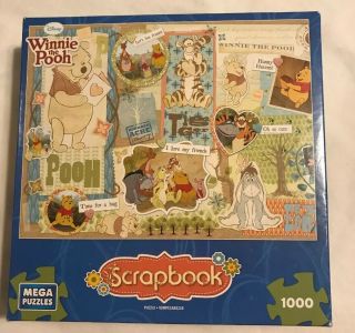 Winnie The Pooh Scrapbook Puzzle Disney Mega Puzzles 1000 Piece Piglet Eeyore