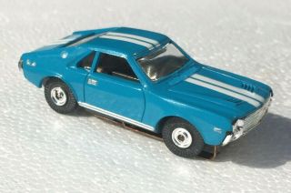 Nos Blue / White American Motors Amx Ho Scale Aurora Thunderjet Slot Car 1414