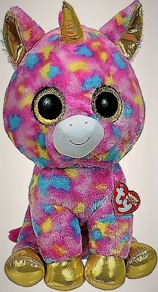 Ty Beanie Boo Fantasia The Unicorn (glitter Eyes) (large Size - 17 Inch) By Ty