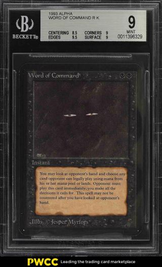 1993 Magic The Gathering Mtg Alpha Word Of Command R K Bgs 9 (pwcc)