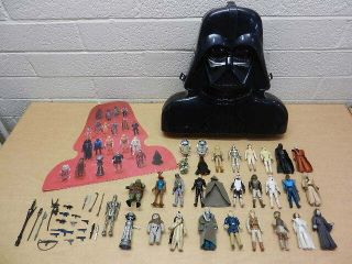 29 Vintage 1977 - 1984 Star Wars Figures And 1980 Darth Vader Case