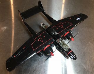 Vintage Built Monogram P - 61 Black Widow Wwii Night Fighter Model Airplane