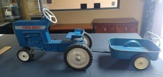 Vintage Ford 8000 Narrow Front Pedal Tractor By Ertl W/ Wagon