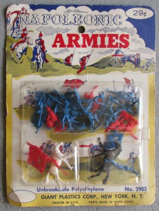 1960s Napoleonic Armies Set No.  2903 On Display Card Giant Plastics Corp