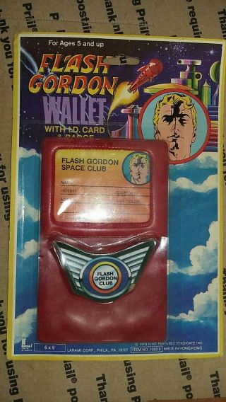 Vintage 1979 Flash Gordon Wallet With Id Card & Badge - Rare Toy - Look