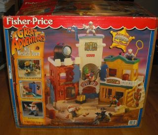 1996 Fisher - Price Great Adventures Wild Western Town Near Complete