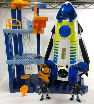 Imaginext Rocket Ship Space Shuttle Launch Pad Astronauts Fisher Price Play Set