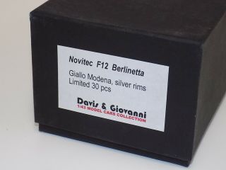 1/43 Davis and Giovanni Ferrari F12 Berlinetta Novitec Yellow VERY RARE GP055 6
