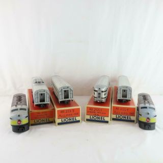 Lionel 2373 Post - War Canadian Pacific F3 AA Diesels 4 Passenger Cars 2551 2552 2