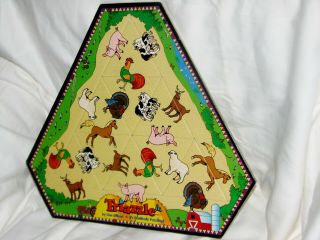 Vtg 1993 Triazzle Puzzle Farm Animals Pigs Cows Goats Horses Rooster Dan Gilbert