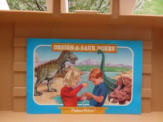 Vintage 1980s Fisher Price 6613 - DESIGN - A - SAUR BONES - Dinosaur Set With Case 3