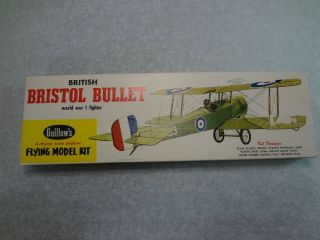 1960s Guillows Ww1 British Bristol Bullet Flying Model Kit Ww - 7 // Nm // Aurora