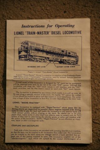 LIONEL 2341 Jersey Central FM Trainmaster Diesel Engine,  Little 9