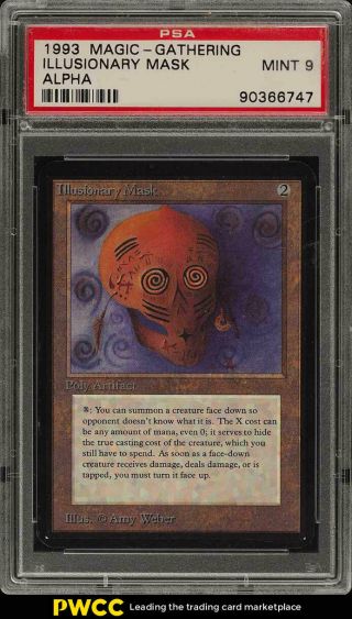 1993 Magic The Gathering Mtg Alpha Illusionary Mask R A Psa 9 (pwcc)