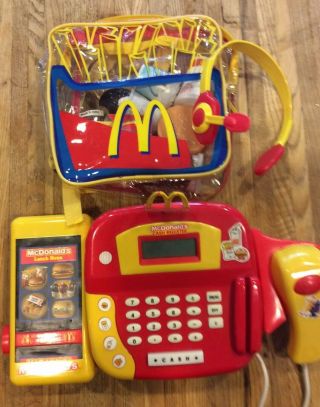 Mcdonalds Cash Register Toy Food Play Set Vintage