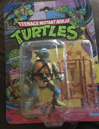 1988 Teenage Mutant Ninja Turtles Tmnt Leonardo Figure Moc Playmates