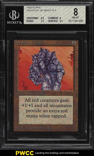 1993 Magic The Gathering Mtg Alpha Gauntlet Of Might R A Bgs 8 Nm - Mt (pwcc)