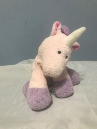 2007 Ty Pluffies Castles Pink & Purple Unicorn 9 " Stuffed Animal Plush