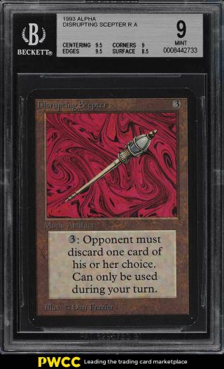 1993 Magic The Gathering Mtg Alpha Disrupting Scepter R A Bgs 9 (pwcc)