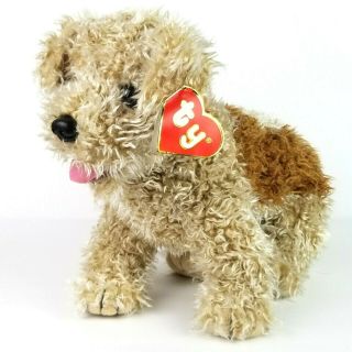 Ty Toffee Dog Puppy Brown Tan Beige Plush Terrior Stuffed Animal 17 “ Tag 1992