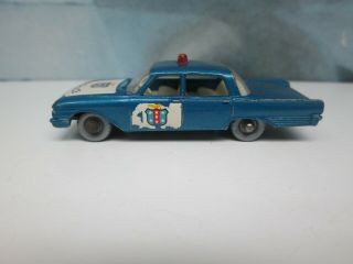 Matchbox/ Lesney 55b Ford Fairlane Police Car Blue / SILVER Plastic Wheels 11