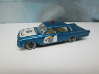 Matchbox/ Lesney 55b Ford Fairlane Police Car Blue / Silver Plastic Wheels