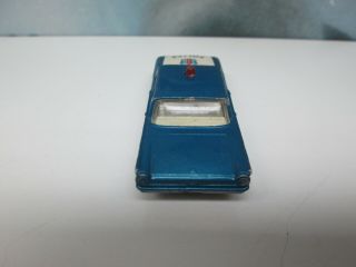 Matchbox/ Lesney 55b Ford Fairlane Police Car Blue / SILVER Plastic Wheels 9