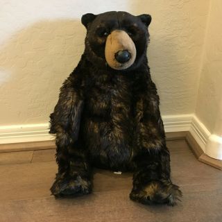 Fao Schwarz Black Girzzly Bear Plush Large