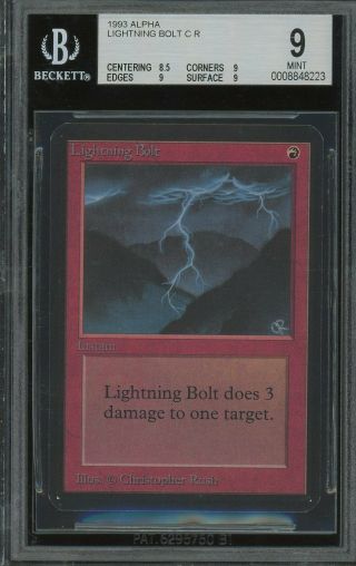 Bgs 9.  0 - Alpha 9 - Lightning Bolt - Magic The Gathering Mtg 1993