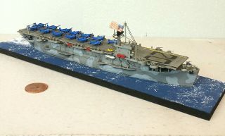 1:700 Scale Built Plastic Model Ship Uss Cabot Cvl - 28 (20) Carrier Wwii Escort
