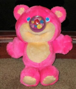 Vtg 1987 Playskool 11 " Nosy Bears Funsy Pink Plush Balloon Inflates Minty