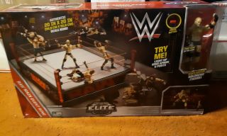 Mattel Wwe Raw Elite Scale Wrestling Ring With Goldberg Figure Look