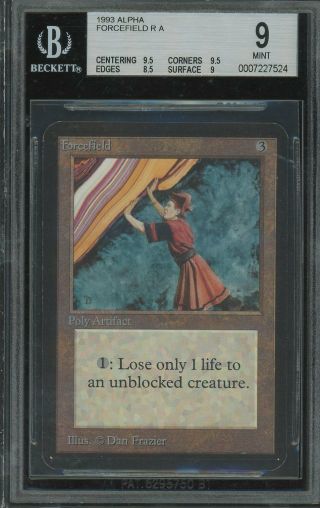 Bgs 9.  0 - Alpha 9 - Forcefield - Magic The Gathering Mtg 1993